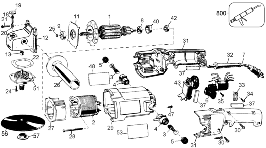 Page A Diagram and Parts List for ET1475 102 Black and Decker Grinder